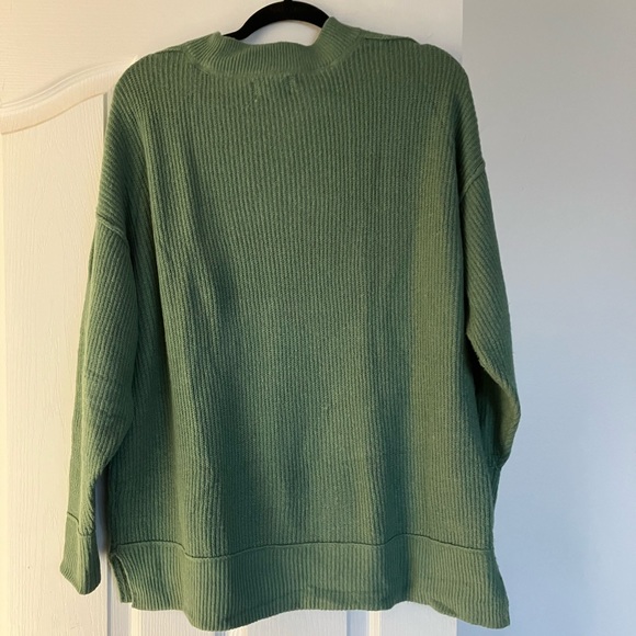 Aerie Cozy Up Crewneck Sweater Oversized Sweater Green XS - Picture 3 of 4